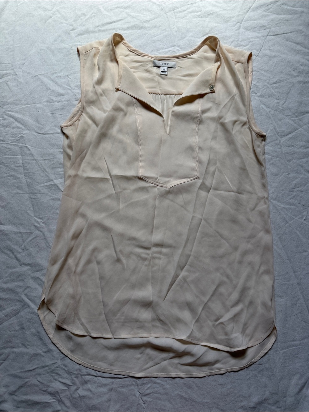 J. Crew Cream Sleeveless Silk-Blend V-Neck Camisole